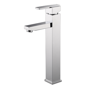 Apartamento moderno grifo de lavabo de latón plateado, grifo de lavabo de una sola manija