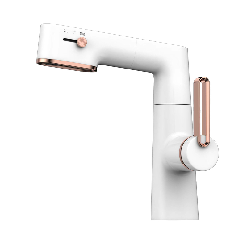 2023 HRAMSA NUEVA LLEGA BAJO BAÑO BLANCO Y ROSA ROSE BAUIN FAUCET CON SPERS