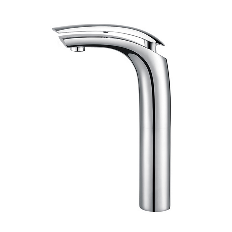 Grifo mezclador de lavabo de baño de latón cobre cromado de un solo orificio europeo
